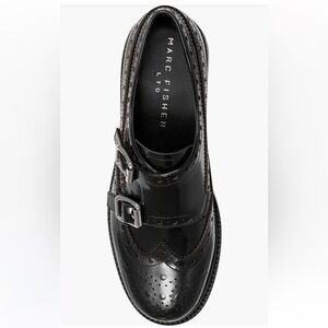 Marc Fisher Black Double Monk Strap Loafers